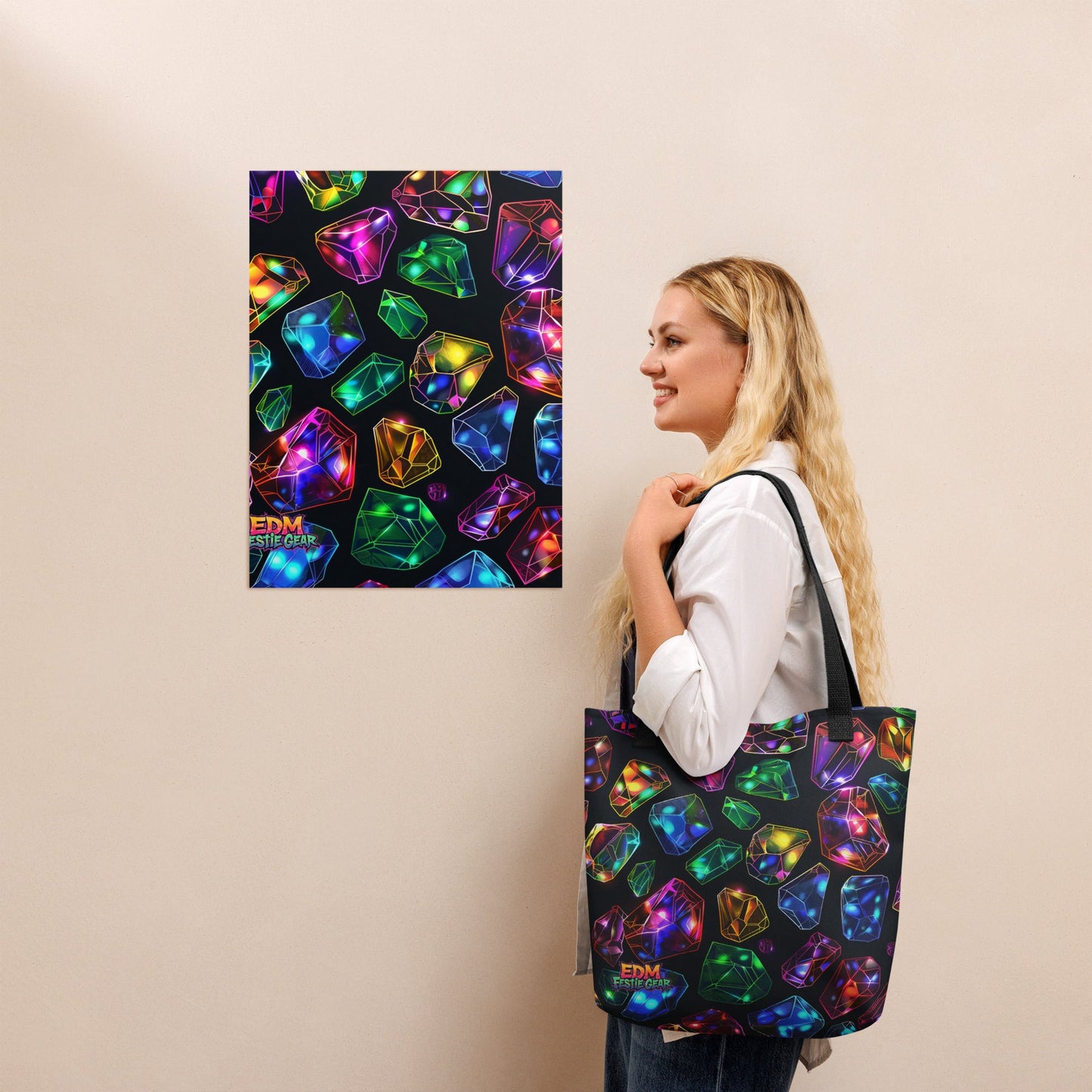Neon Dimond's Tote Bag For EDM Rave Festival Outfit Clothing
