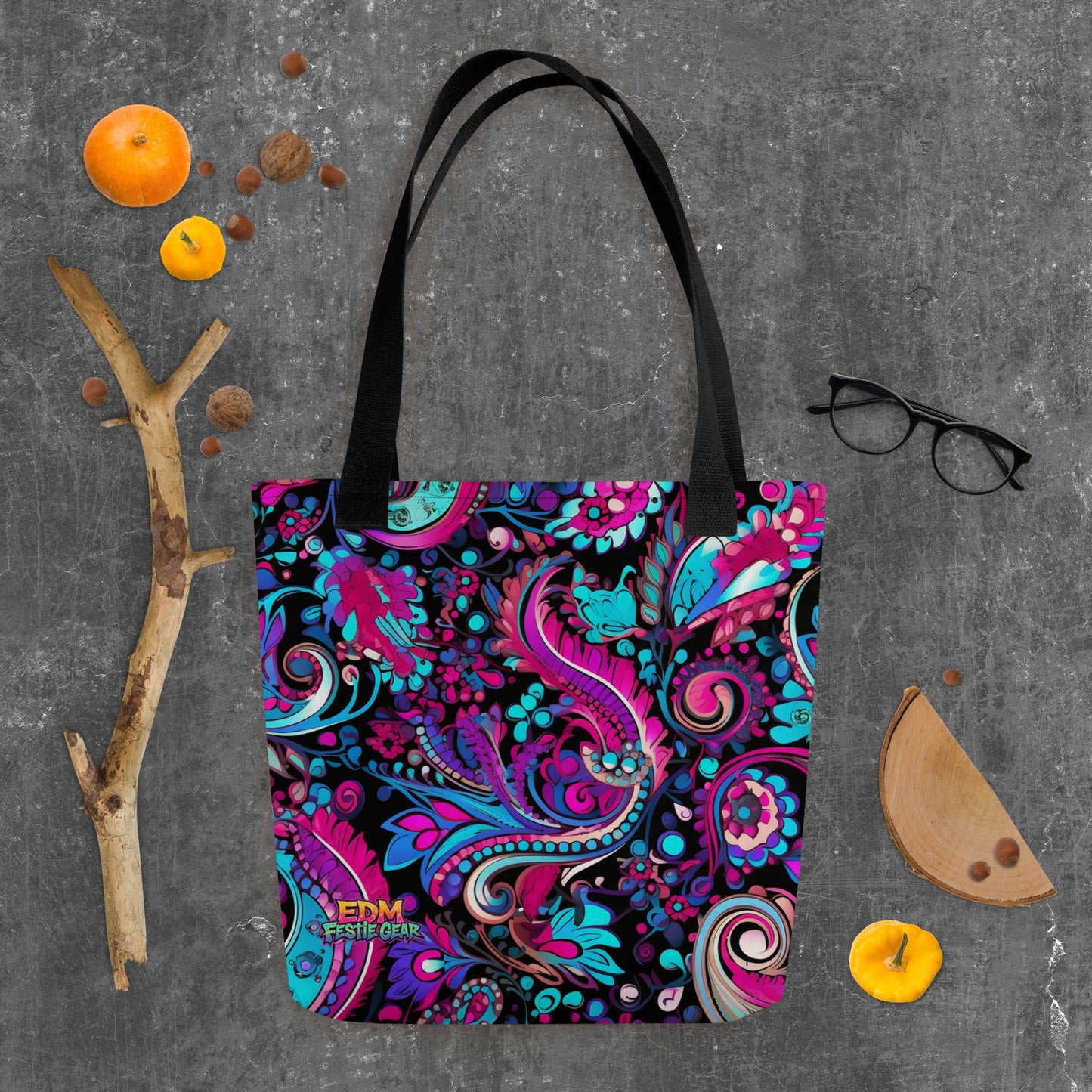 Trippy Tote Bag For EDM Rave Festival Outfit Clothing