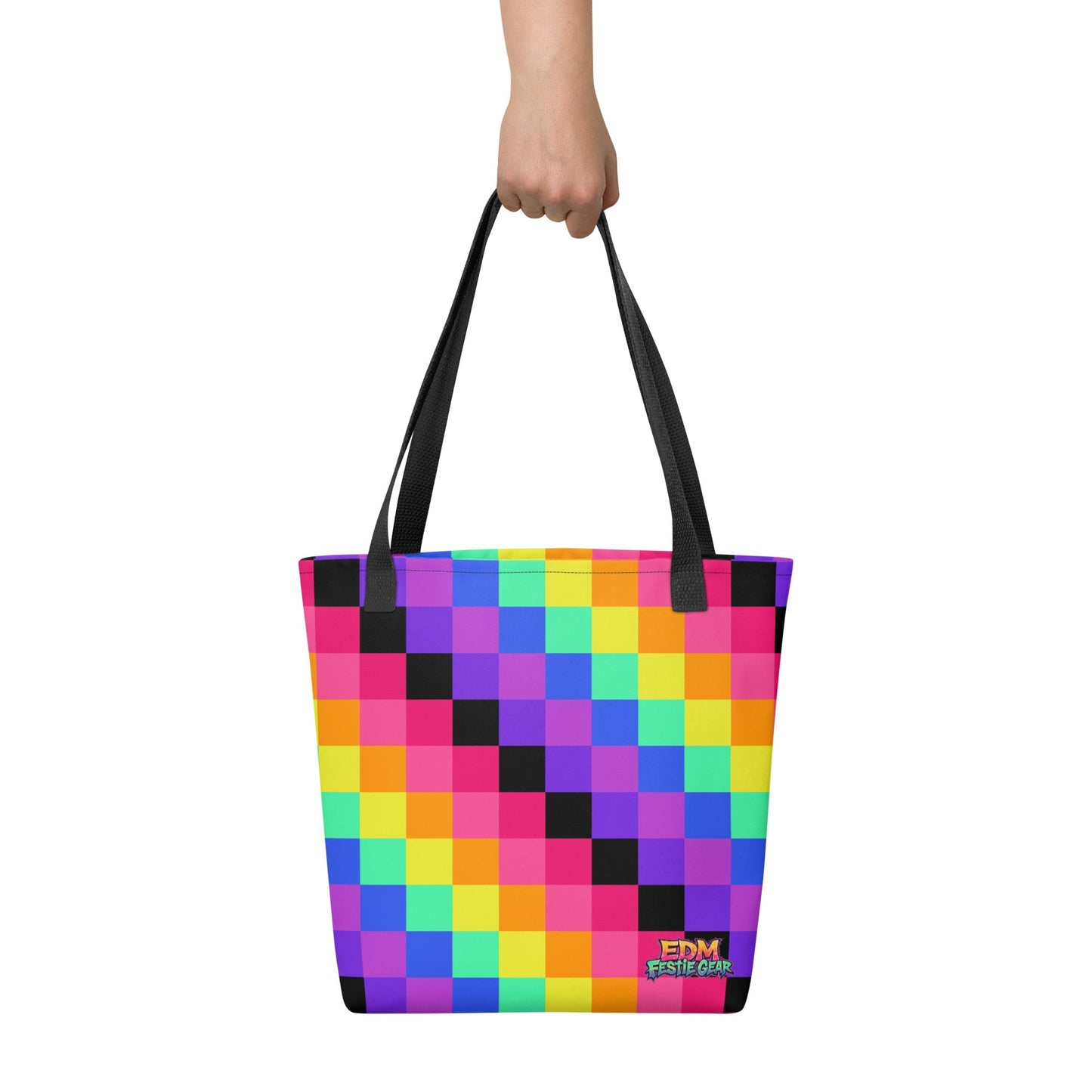 Rainbow Geometrical Tote Bag For EDM Rave Festival Outfit Clothing