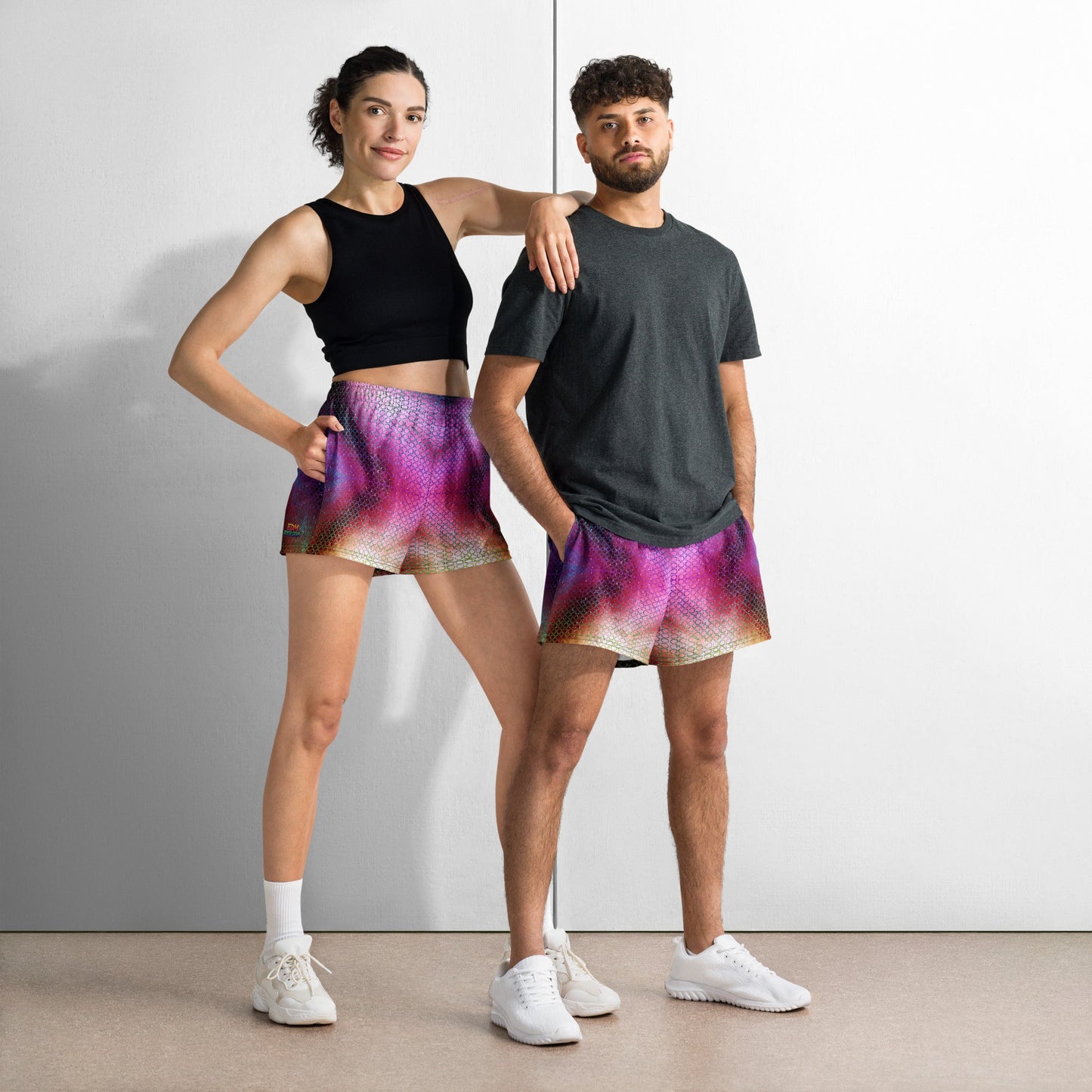Pixeled Athletic Shorts For EDM Rave Festival Outfit Clothing