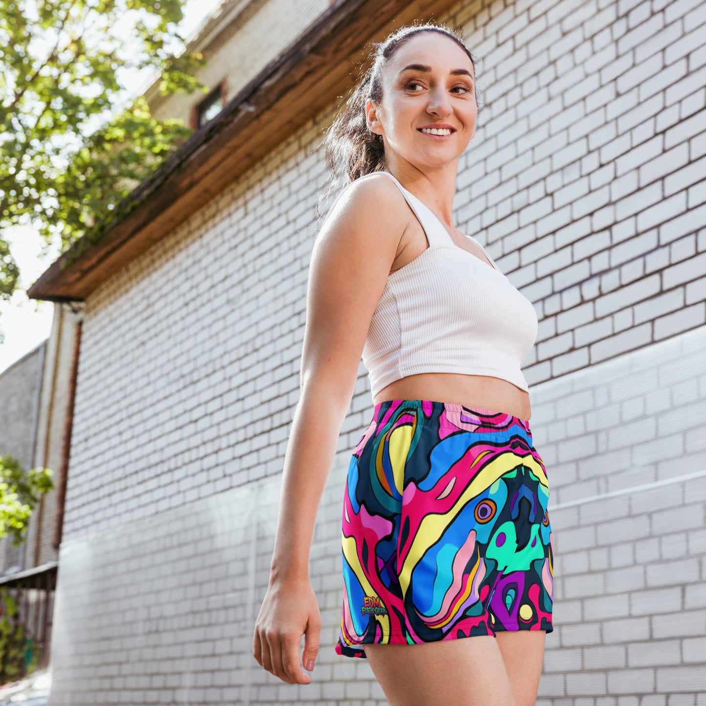 Melting Colors Athletic Shorts For EDM Rave Festival Outfit Clothing
