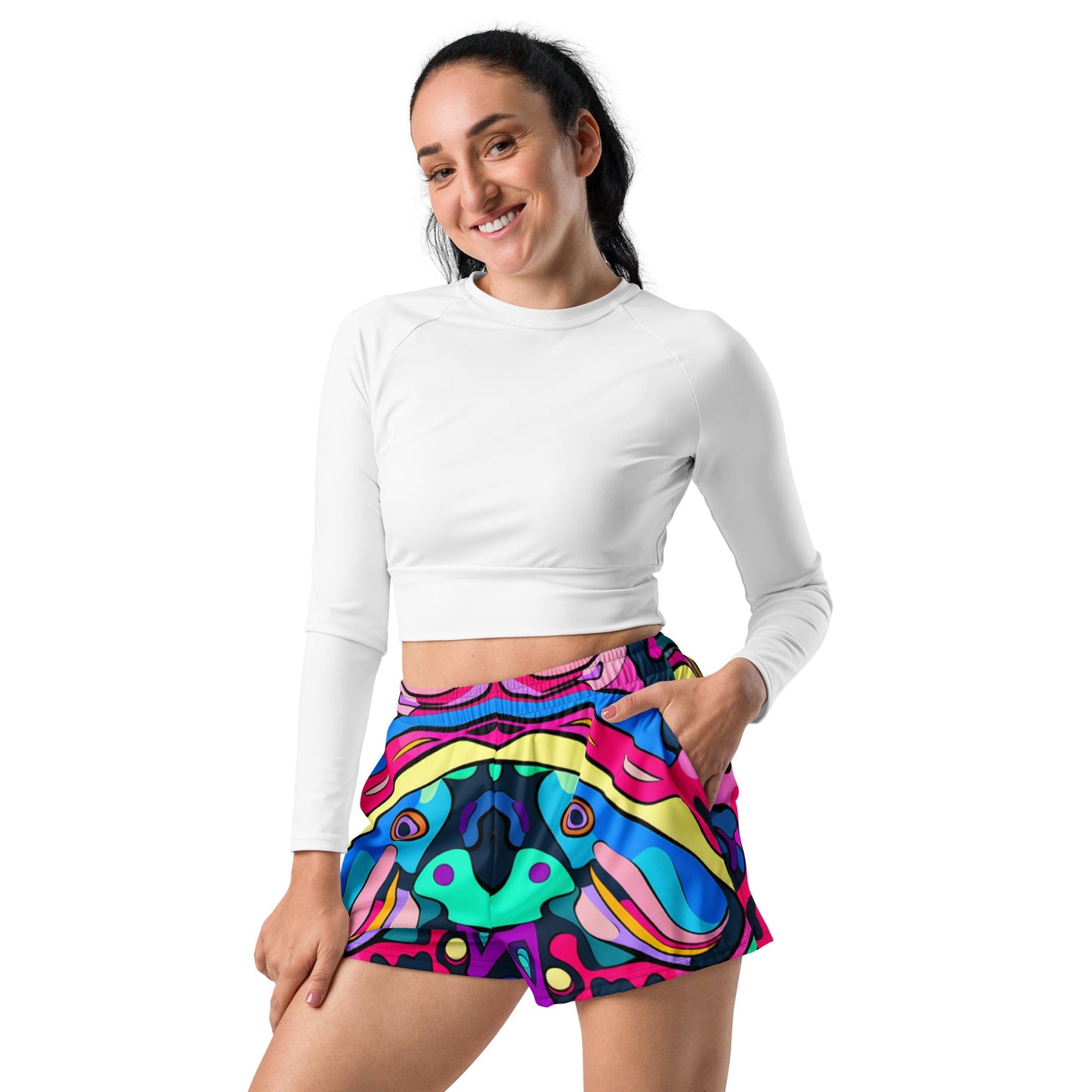 Melting Colors Athletic Shorts For EDM Rave Festival Outfit Clothing
