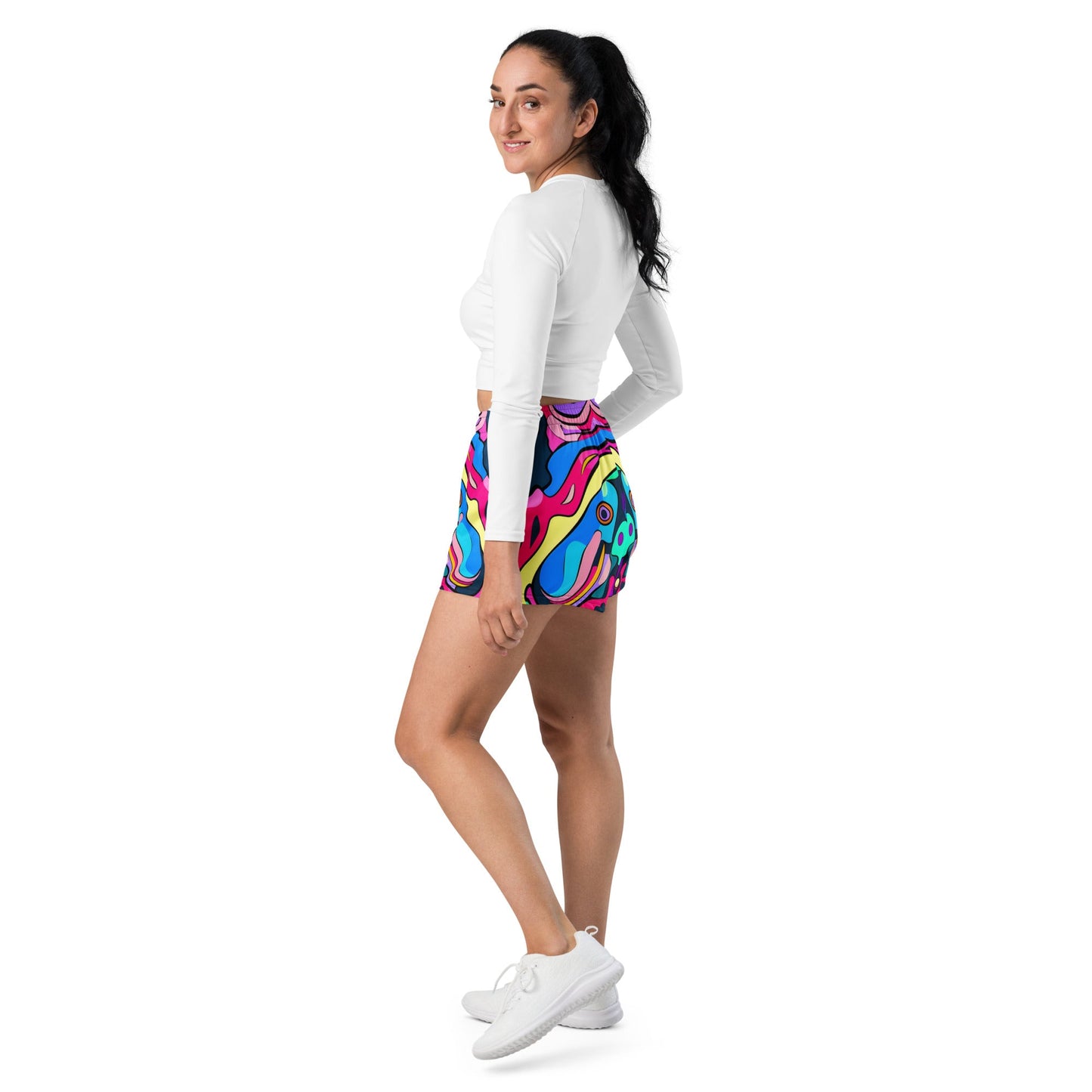 Melting Colors Athletic Shorts For EDM Rave Festival Outfit Clothing