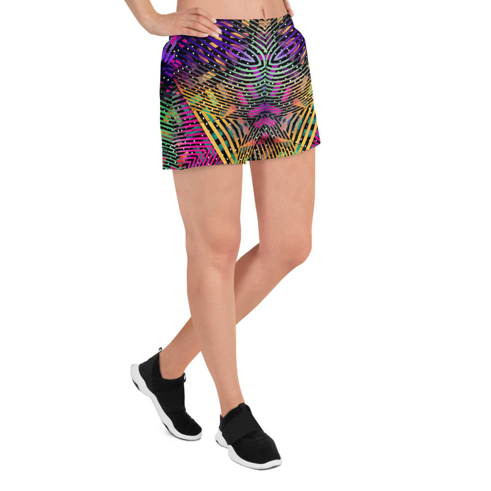 Geometry Space Athletic Shorts For EDM Rave Festival Outfit Clothing