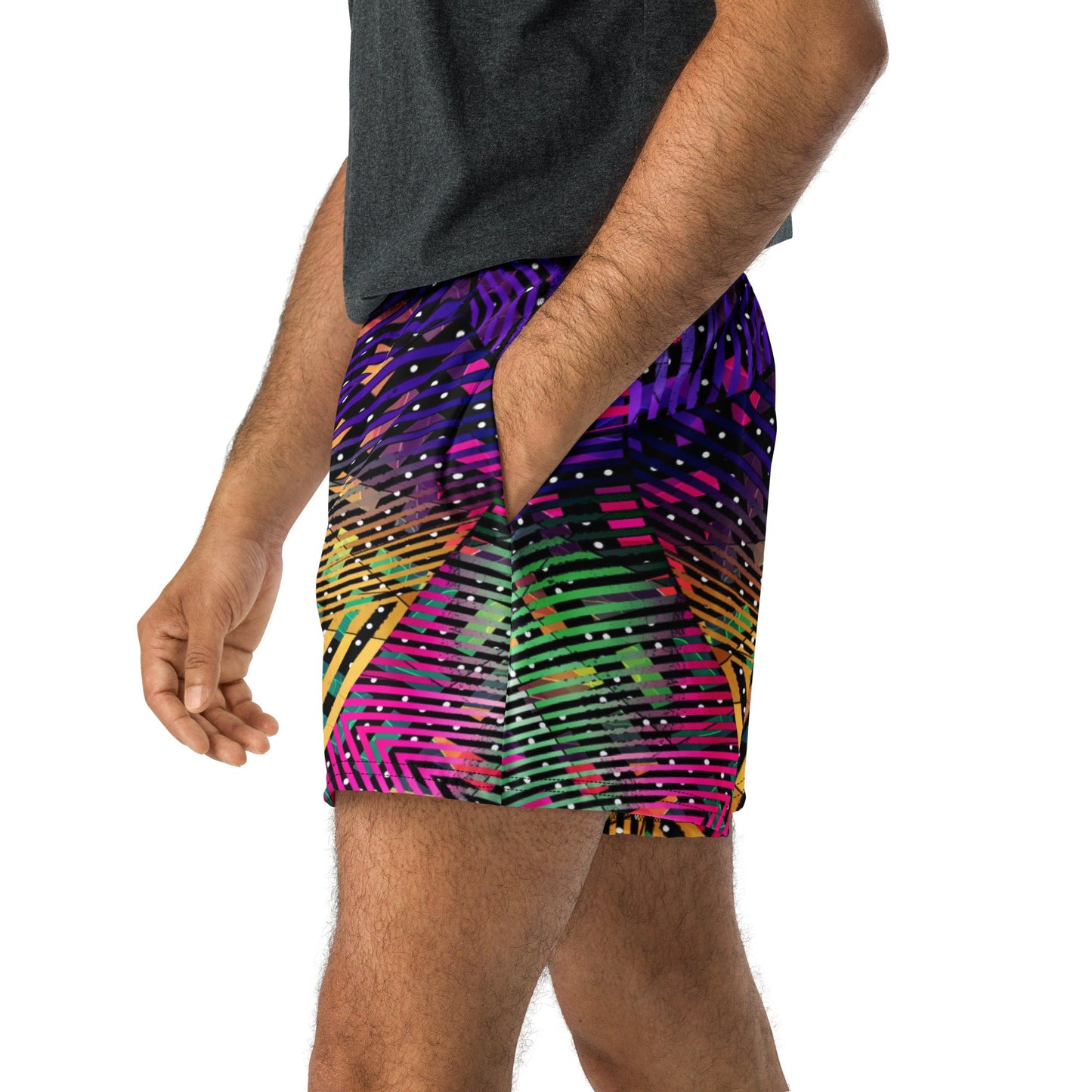 Geometry Space Athletic Shorts For EDM Rave Festival Outfit Clothing