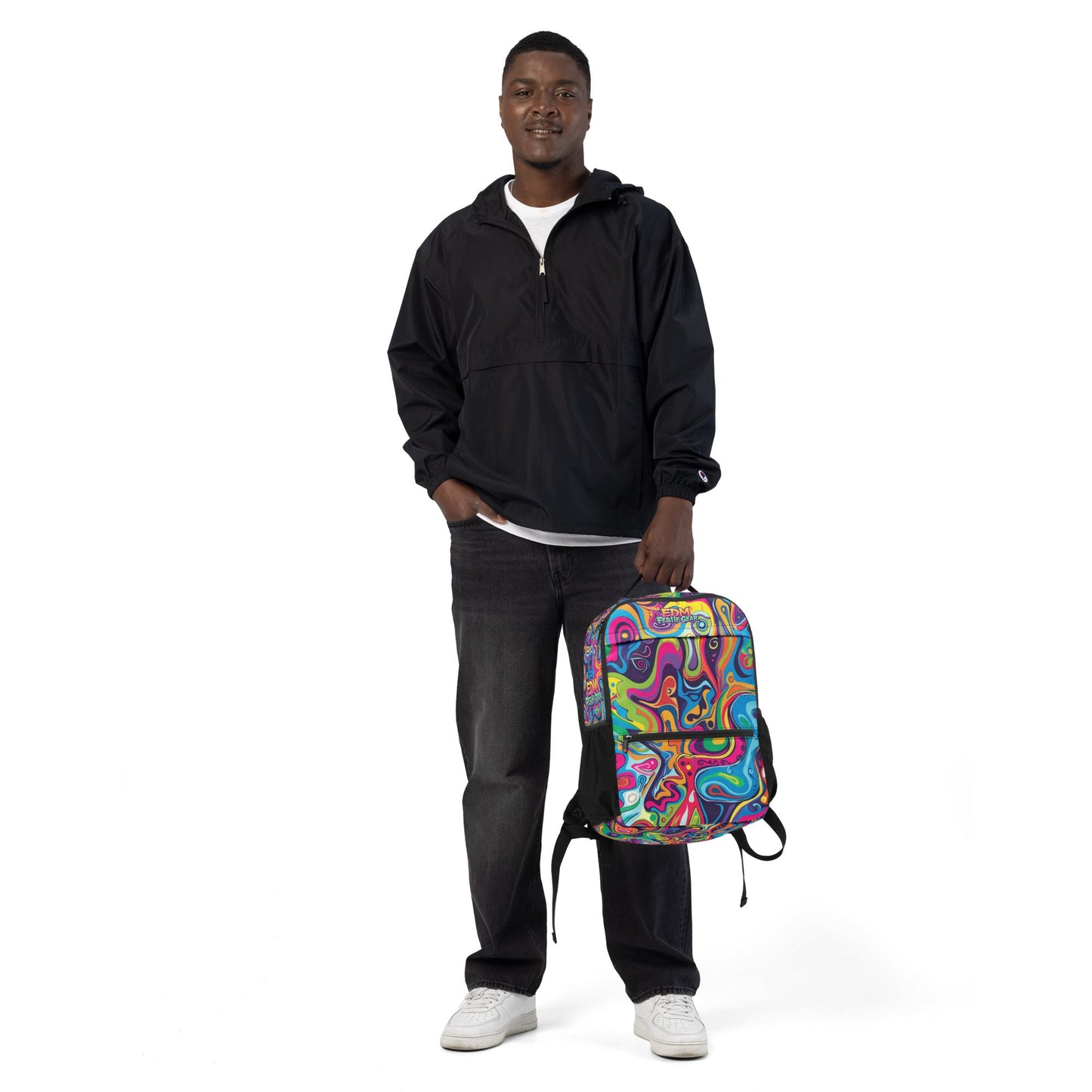 psychedelic melting colors Utility backpack