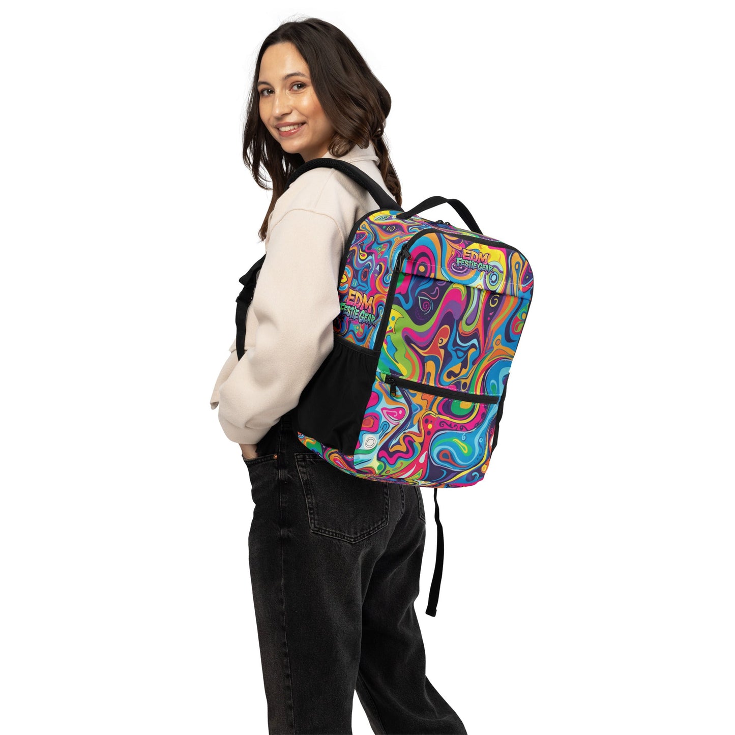 psychedelic melting colors Utility backpack