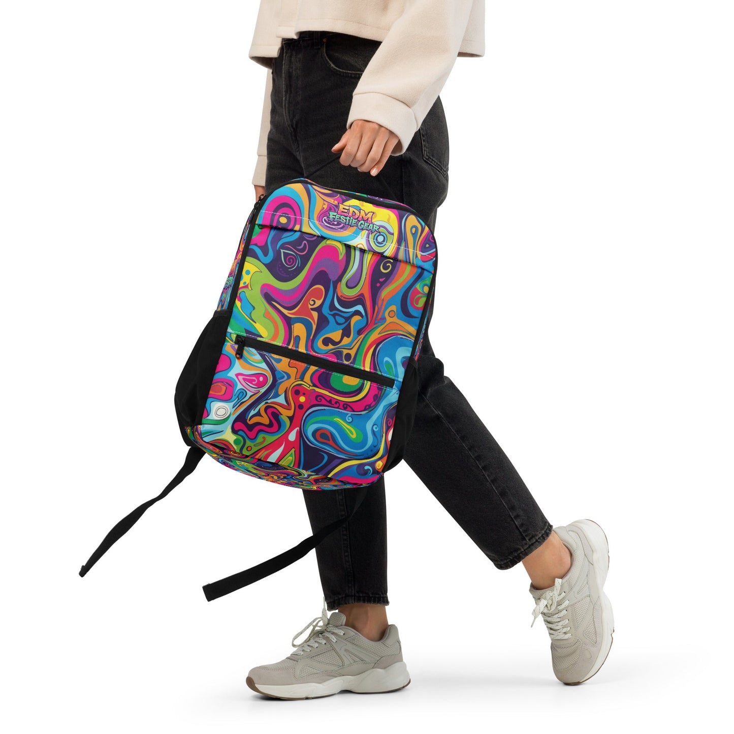 psychedelic melting colors Utility backpack