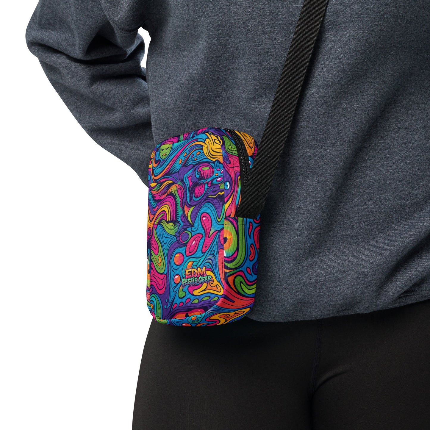 Neon Spill Crossbody Bag For EDM Rave Festival Outfit Clothing