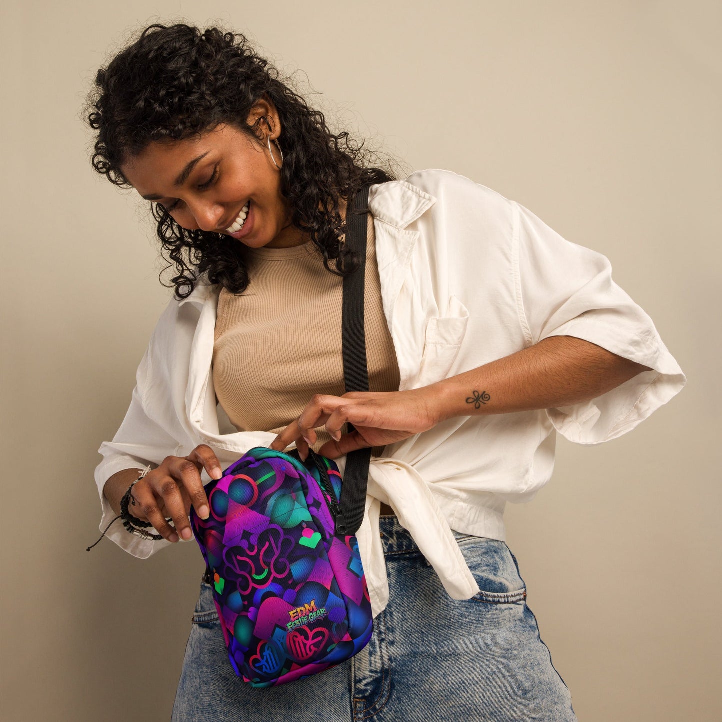Neon Wonder Crossbody Bag For EDM Rave Festival Outfit Clothing