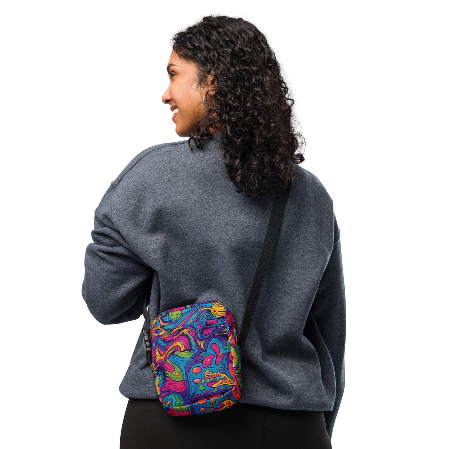 Neon Spill Crossbody Bag For EDM Rave Festival Outfit Clothing