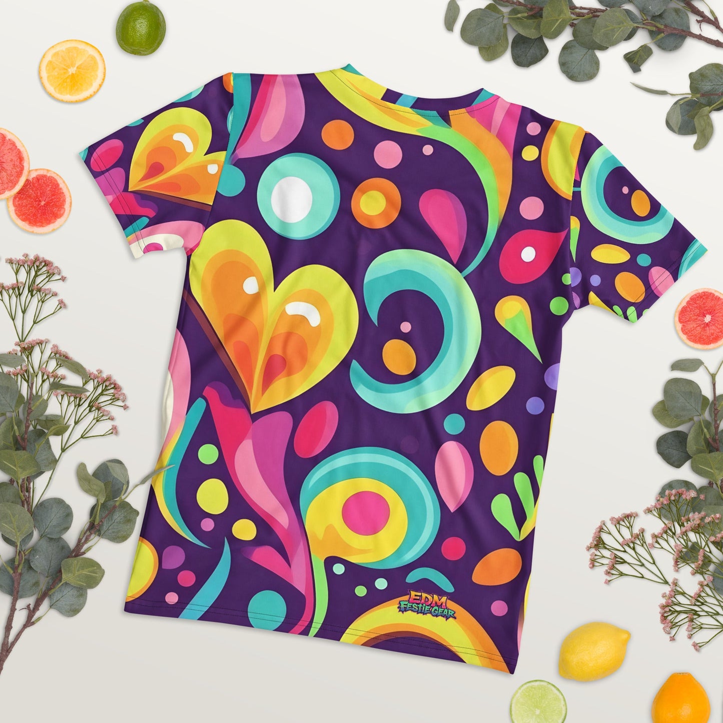 Color Heart Woman's T-shirt For EDM Rave Festival Outfit Clothing