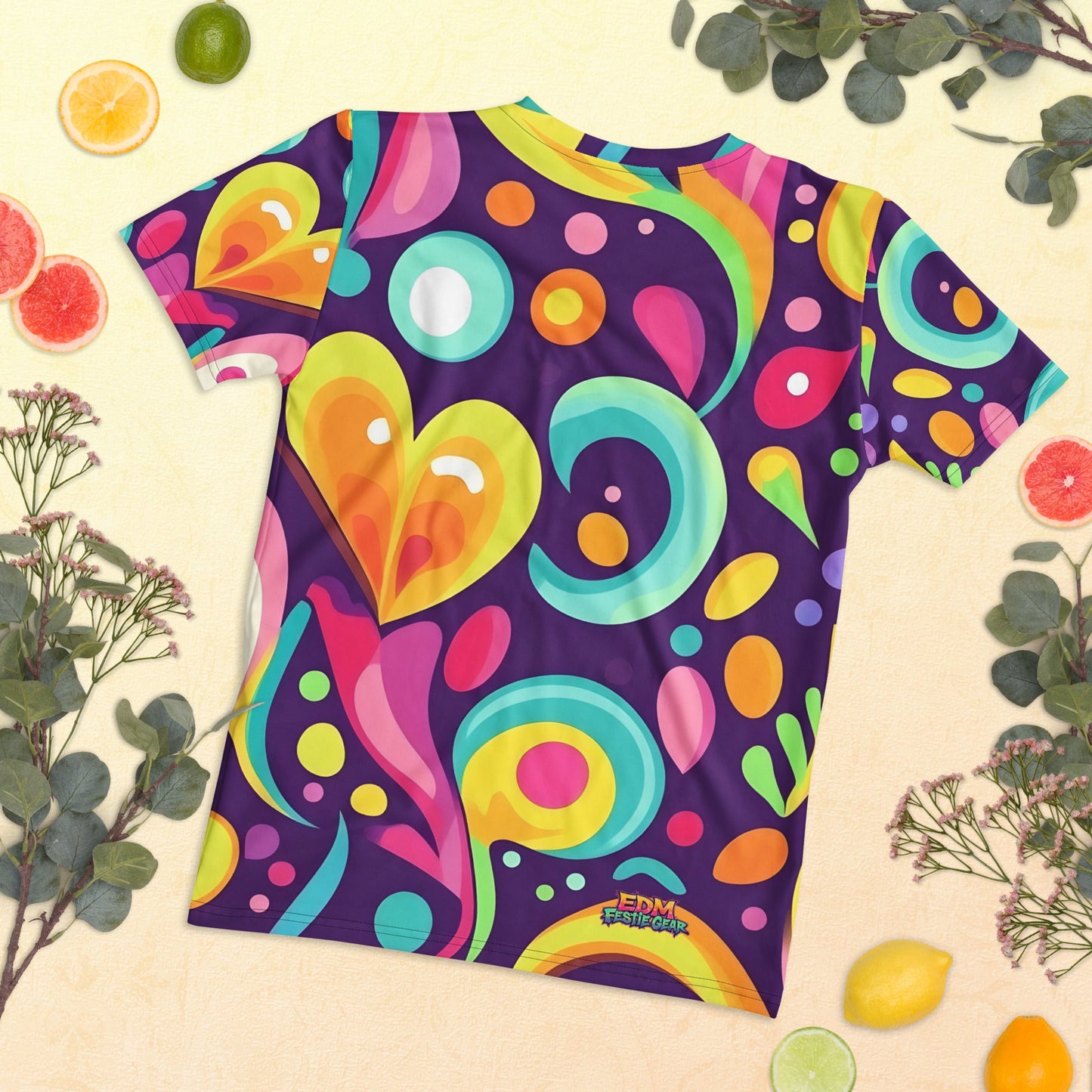 Color Heart Woman's T-shirt For EDM Rave Festival Outfit Clothing