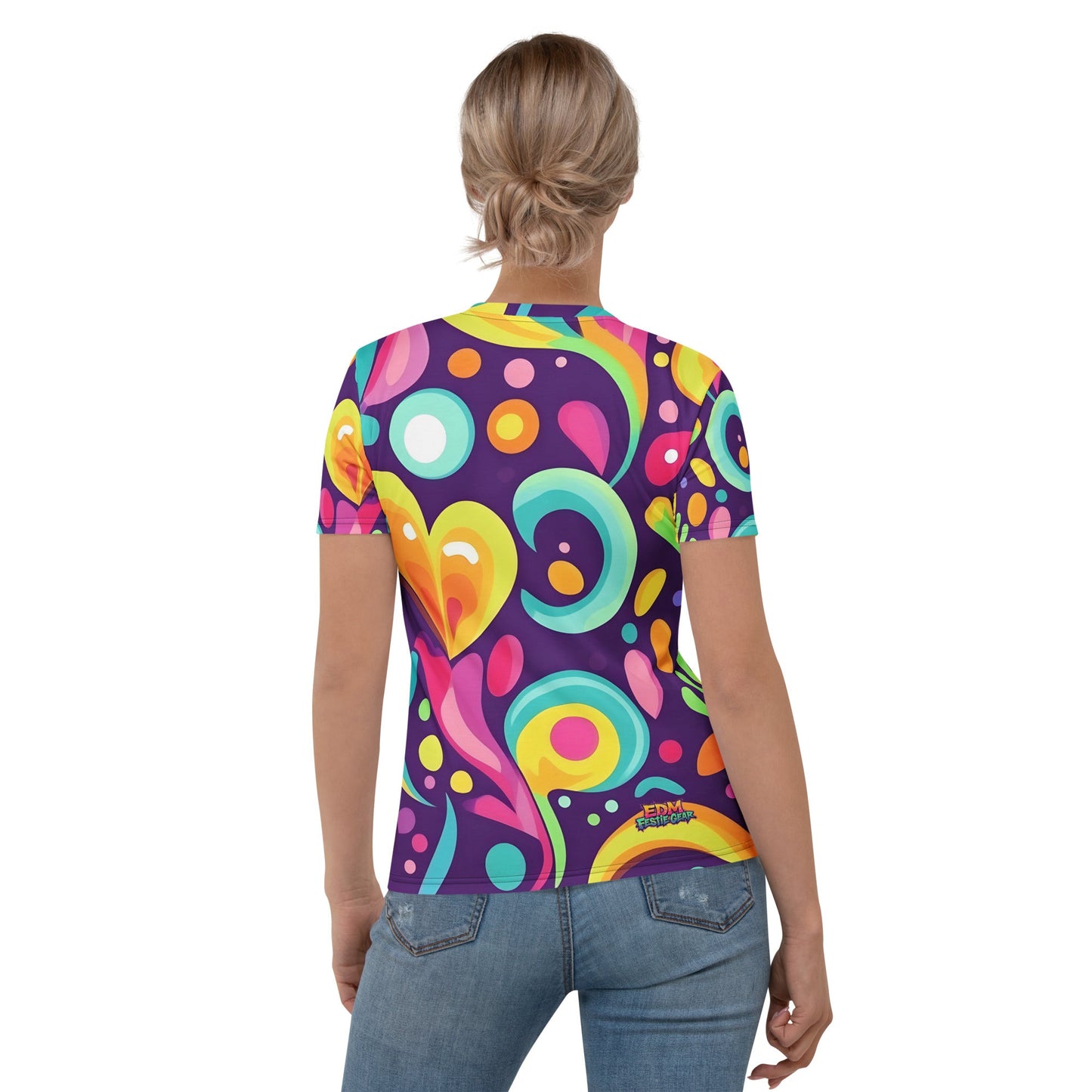 Color Heart Woman's T-shirt For EDM Rave Festival Outfit Clothing