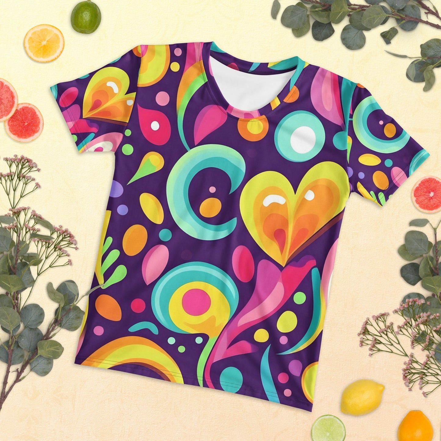 Color Heart Woman's T-shirt For EDM Rave Festival Outfit Clothing