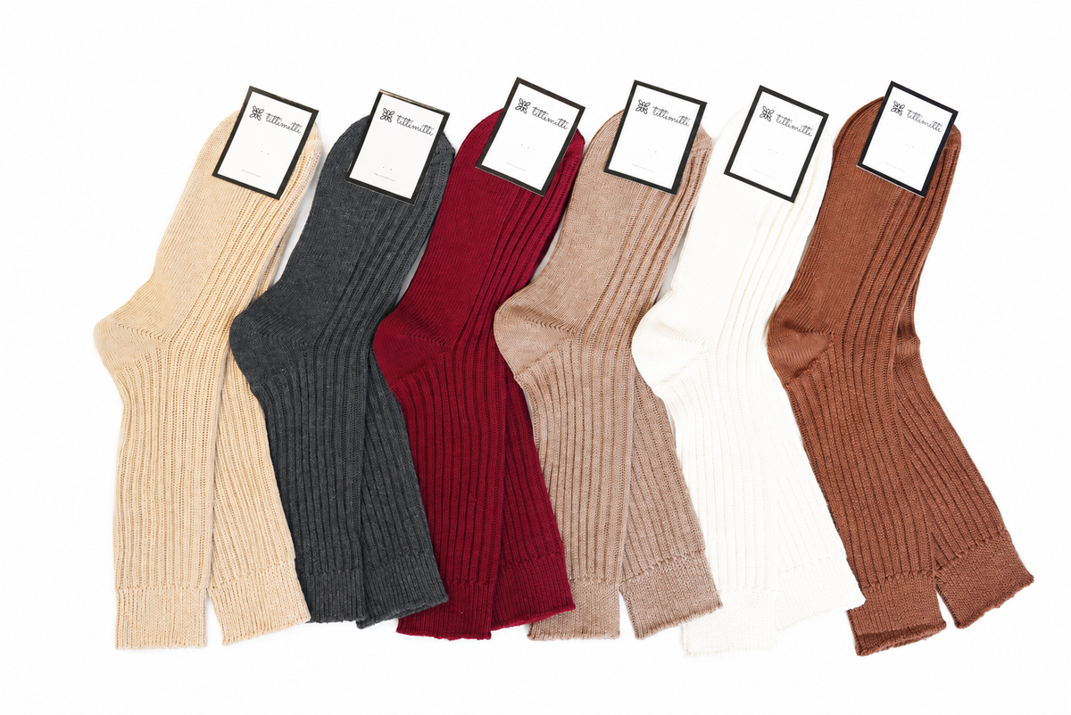 tittimitti® 100% Organic Cotton Men's Boot Socks. 1 Pair. Made in Italy.