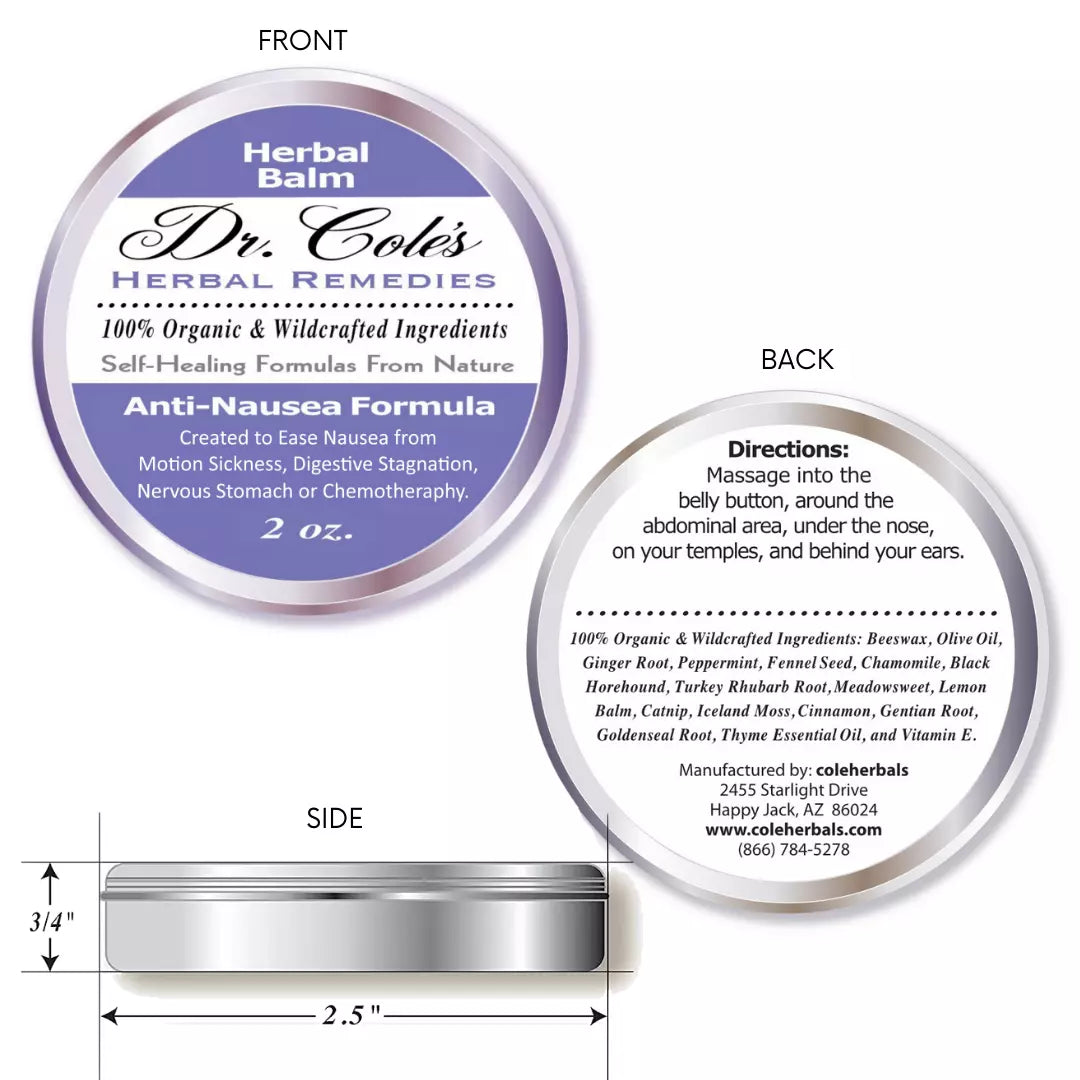 Dr. Cole's Organic Anti-Nausea Herbal Balm SixPak-1