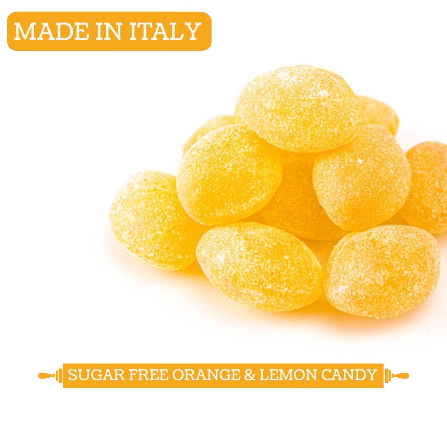 Andy Anand Sugar-Free Orange & Lemon Hard Candy, 7 oz – European Imported, Stevia Sweetened, Keto & Diabetic-Friendly Gourmet Snack Gift Box