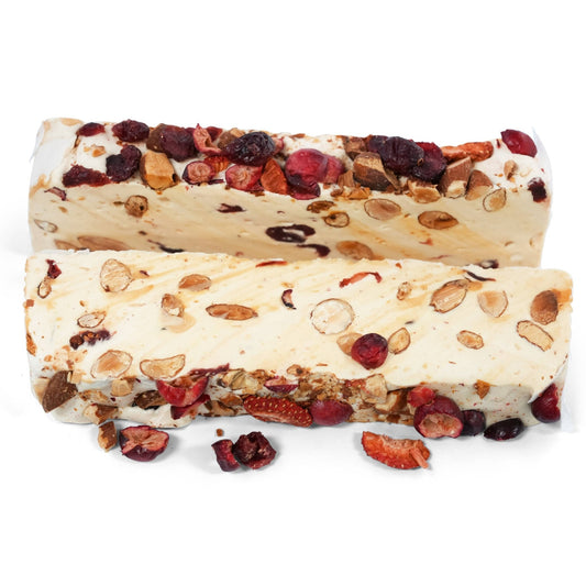 Andy Anand Gluten-Free French Almond Nougat with Red Fruits & Wildflower Honey, 7 oz – Artisan European Confection, Birthday & Holiday Gift