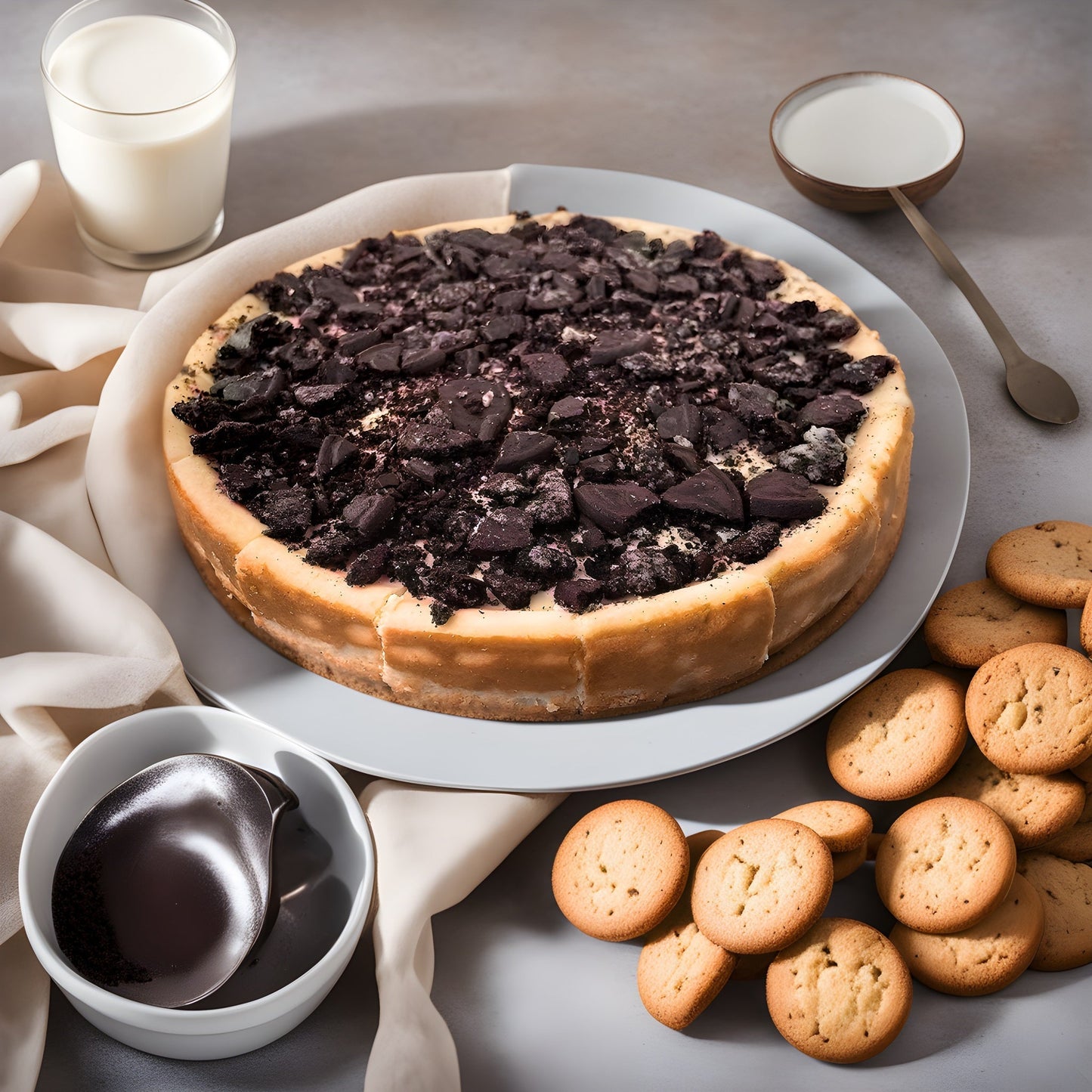 Andy Anand Sugar Free Dark Chocolate Chip Cheesecake 9” – Fresh Cream Cheese, Diabetic Friendly, Handmade, No Preservatives, 2.8 lb