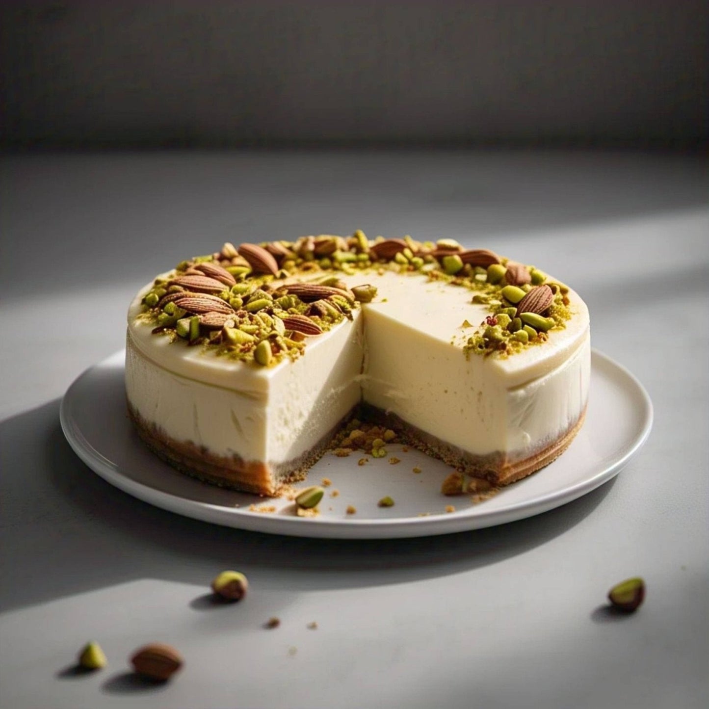 Andy Anand Sugar-Free Pistachio Almond Cheesecake, 9-Inch, 2 lb – Diabetic-Friendly, California Cream Cheese, No Preservatives Gift Box