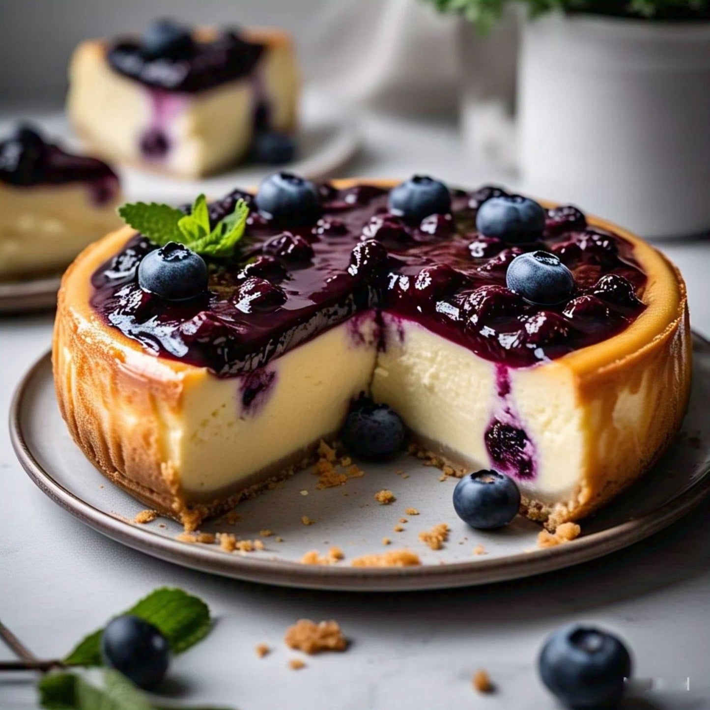 Andy Anand Sugar-Free Blueberry Cake, 9-Inch, 2.8 lb – Handcrafted, Moist & Delicious, Diabetic-Friendly, No Preservatives, Birthday Gift