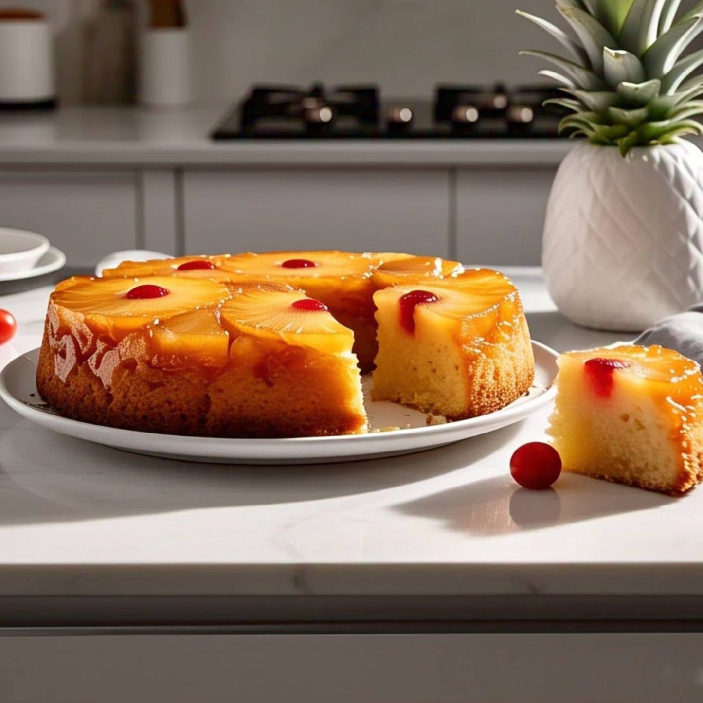 Andy Anand Gluten-Free Dairy-Free Pineapple Upside-Down Cake, Vegan-9-Inch, 2.4 lb – Caramelized Pineapple, All-Natural, No Preservatives, Birthday Gift Box