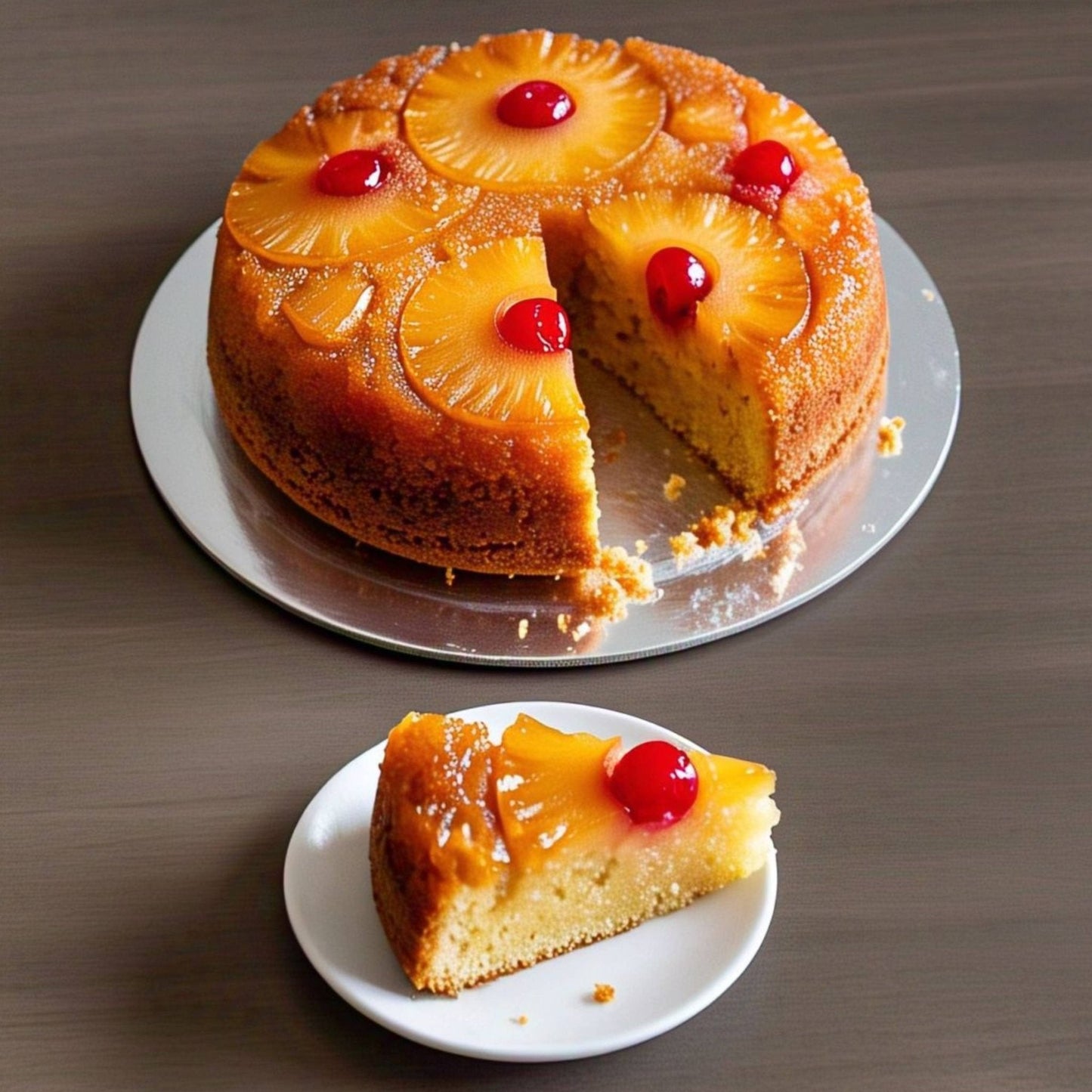 Andy Anand Gluten-Free Dairy-Free Pineapple Upside-Down Cake, Vegan-9-Inch, 2.4 lb – Caramelized Pineapple, All-Natural, No Preservatives, Birthday Gift Box