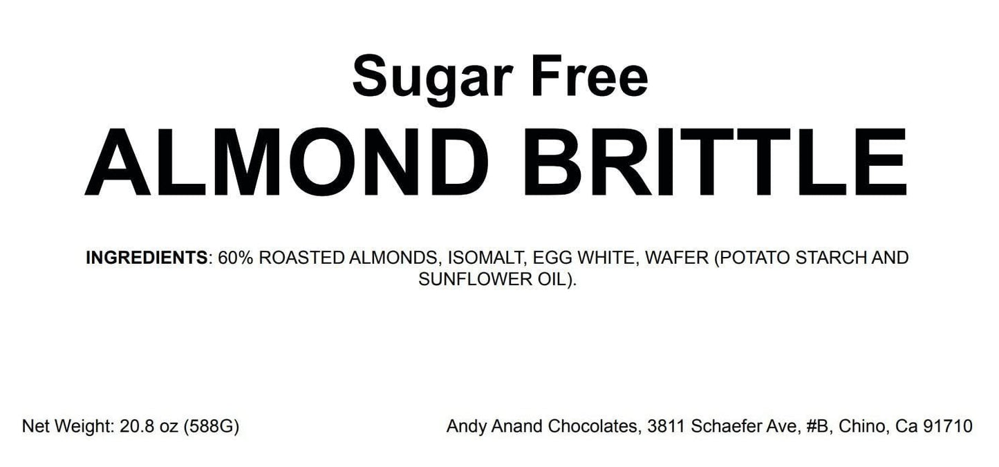 Andy Anand Sugar-Free & Gluten-Free Roasted Almond Nougat Brittle, 7 oz – Keto Italian Torrone Candy, Diabetic-Friendly Gourmet Holiday Gift
