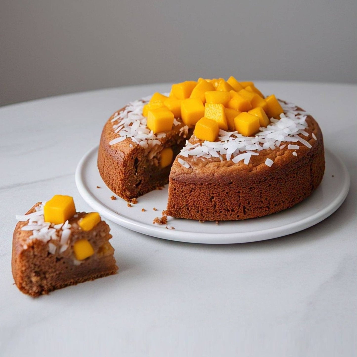 Andy Anand Sugar-Free Mango Coconut Cake, 2.5 lb – Keto & Diabetic-Friendly, Fresh Mango Purée, Toasted Coconut, No Preservatives Gift Box