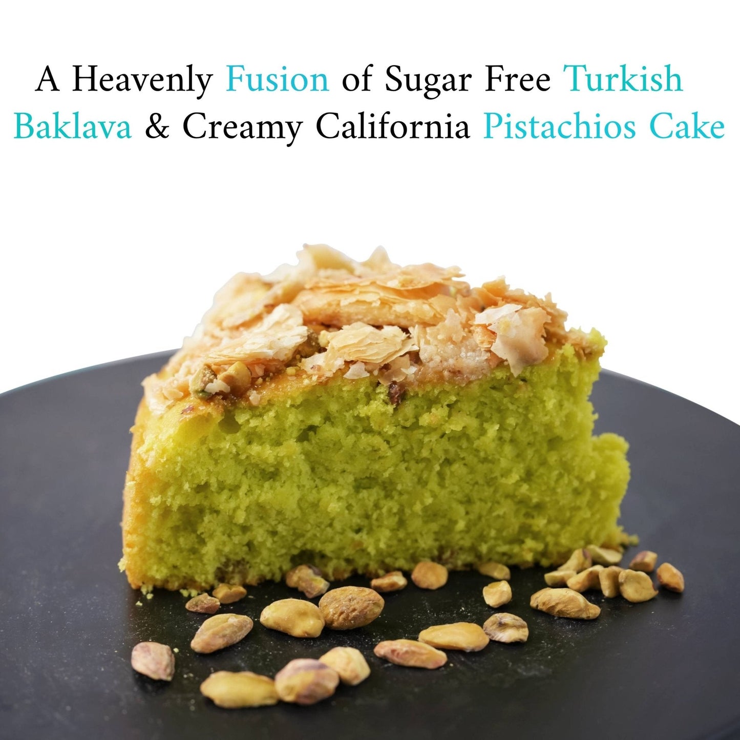 Andy Anand Sugar-Free Baklava Pistachio Cake, 9-Inch, 2.8 lb – Turkish & California Fusion, Keto, Diabetic-Friendly Birthday Gift Box