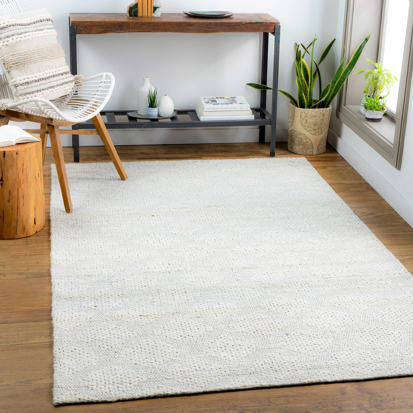 Angaston Beige Hand-Woven Jute Rug-1