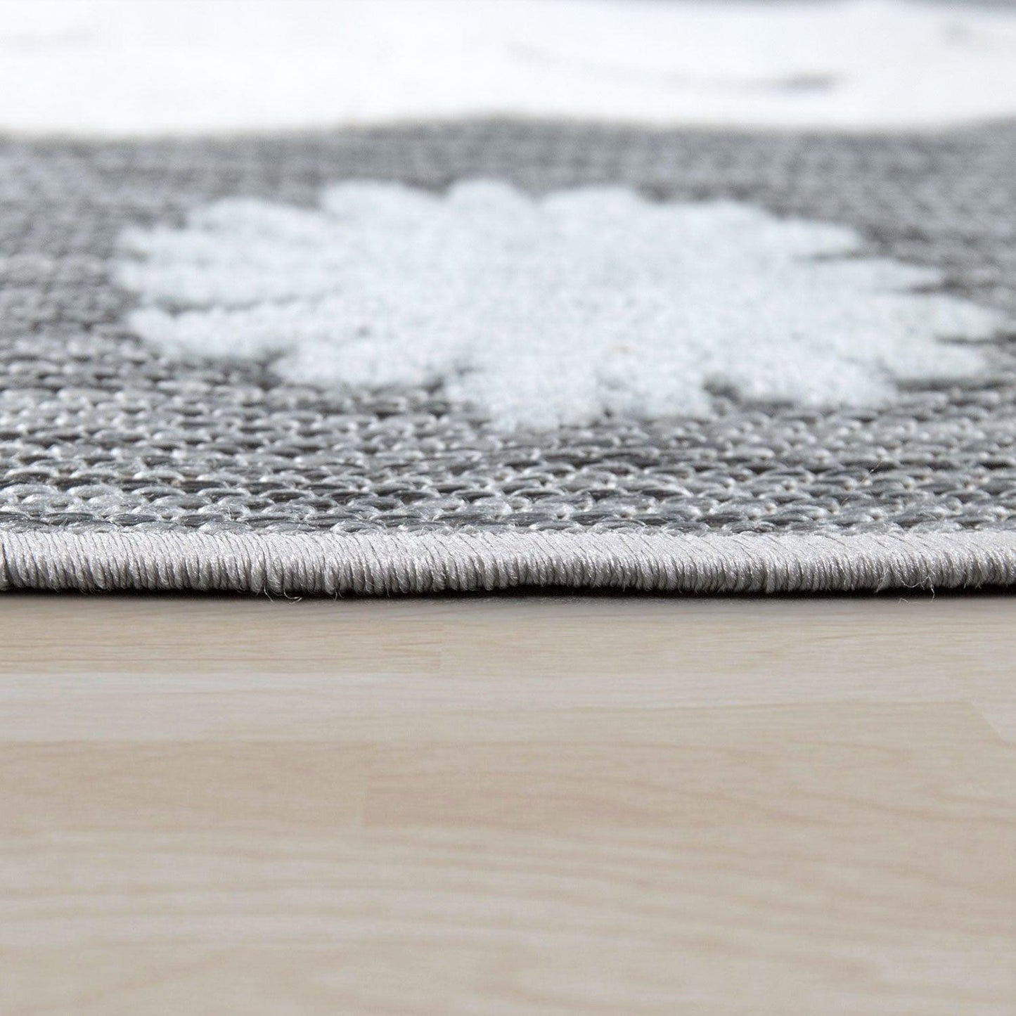 Kids Rug Lilo with Cute Llama Motif - Grey White-4