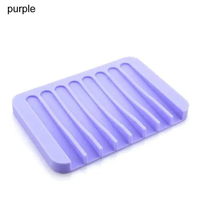 Anti-Skidding Home Improvement Silicone Flexible Bathroom Fixtures Bathroom Hardware Tray Soap Dish for Shower Waterfall Soap Holder Soap Tray Soap Saver Drainer Flexible Silicone For Shower Bathroom Kitchen Counter Top Keep Soap Bars Dry Clean Easy Clean