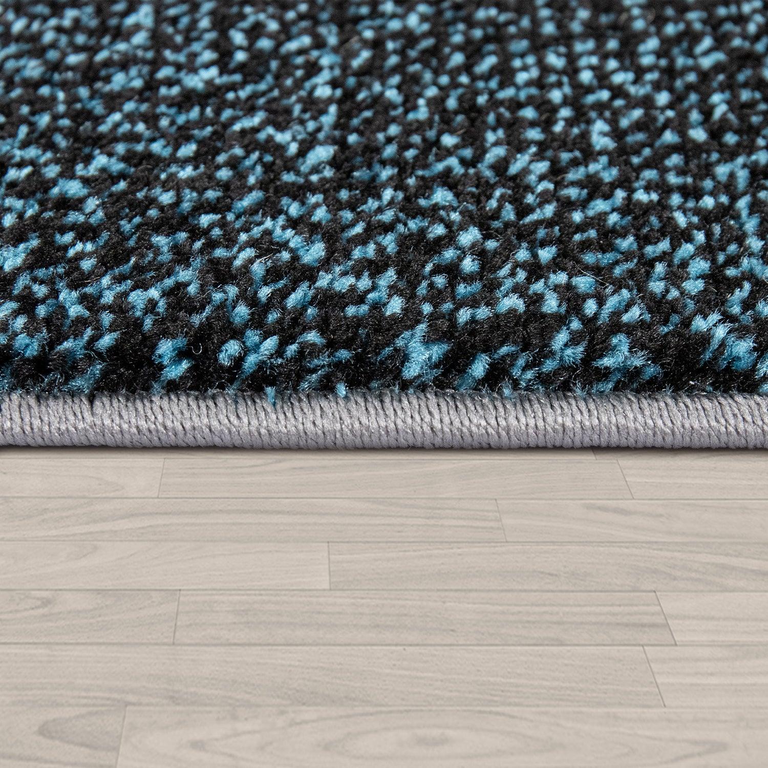 Living Room Rug Madeira Bordered with Geometric Pattern - Grey Blue-3