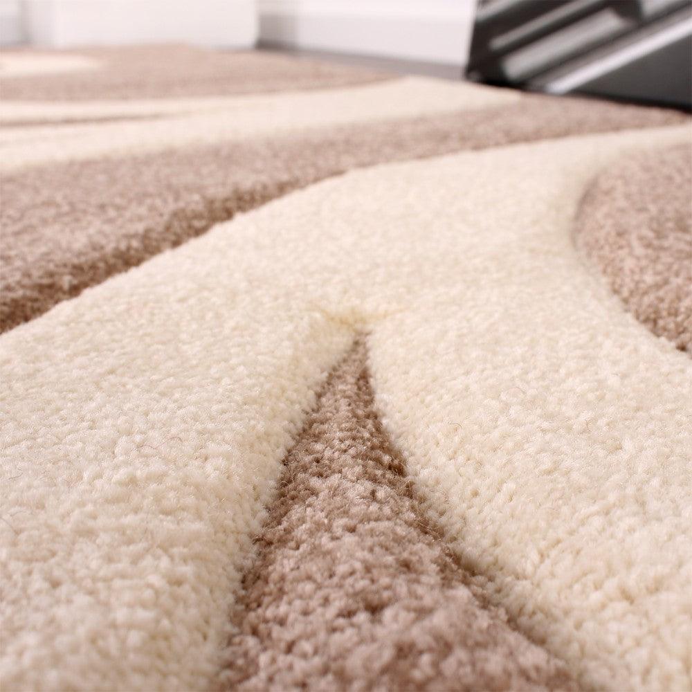 Area Rug Lafleur Modern Floral Pattern with Contour Cut - Beige-3