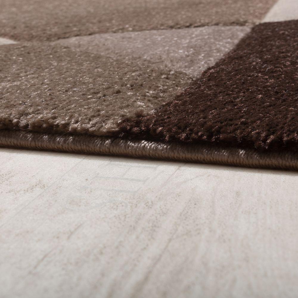 Area Rug Madeira Abstract Curved Pattern - Brown Beige-1