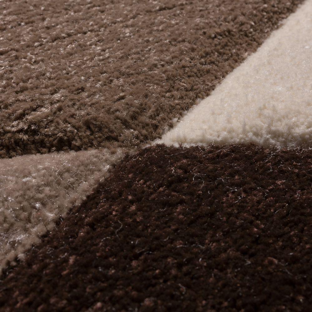 Area Rug Madeira Abstract Curved Pattern - Brown Beige-2