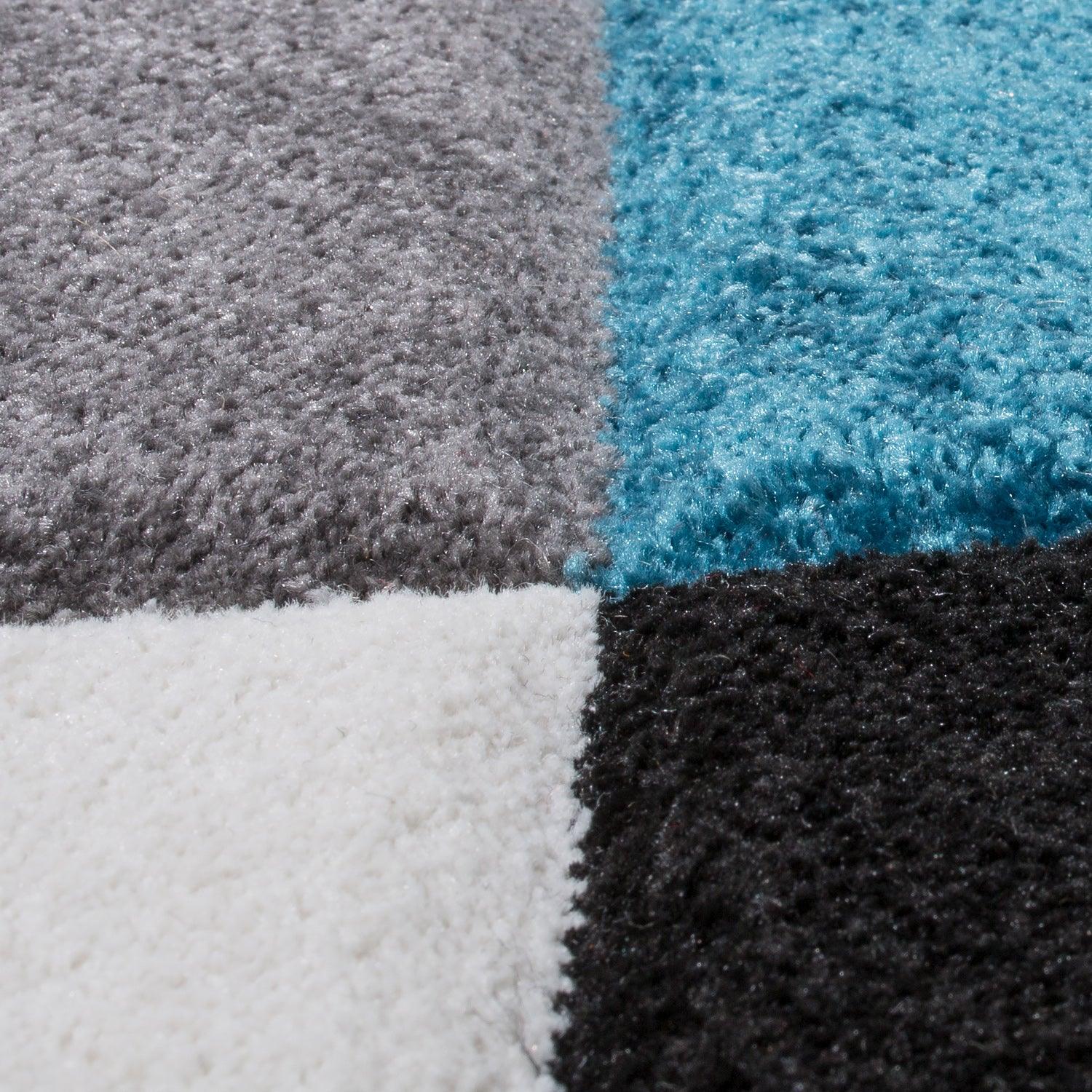 Area Rug Madeira Abstract Curved Pattern - Grey Blue-1