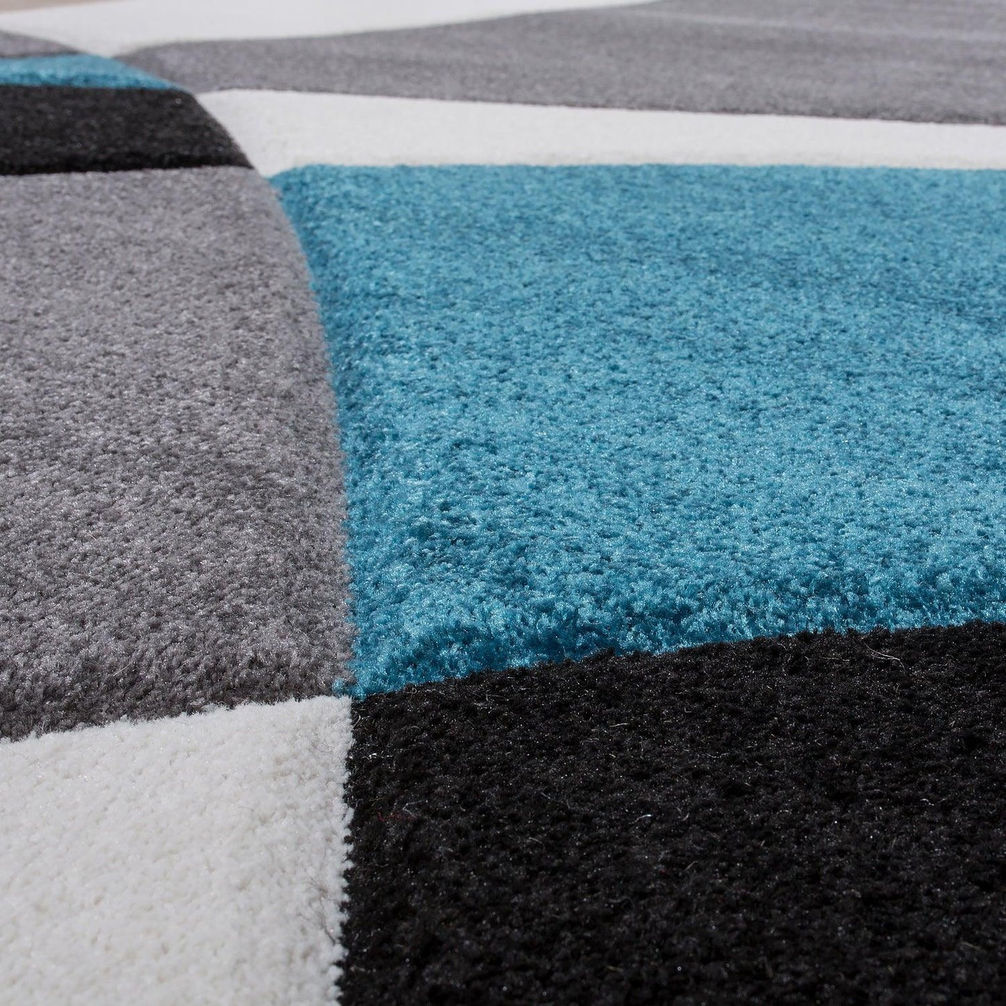 Area Rug Madeira Abstract Curved Pattern - Grey Blue-4