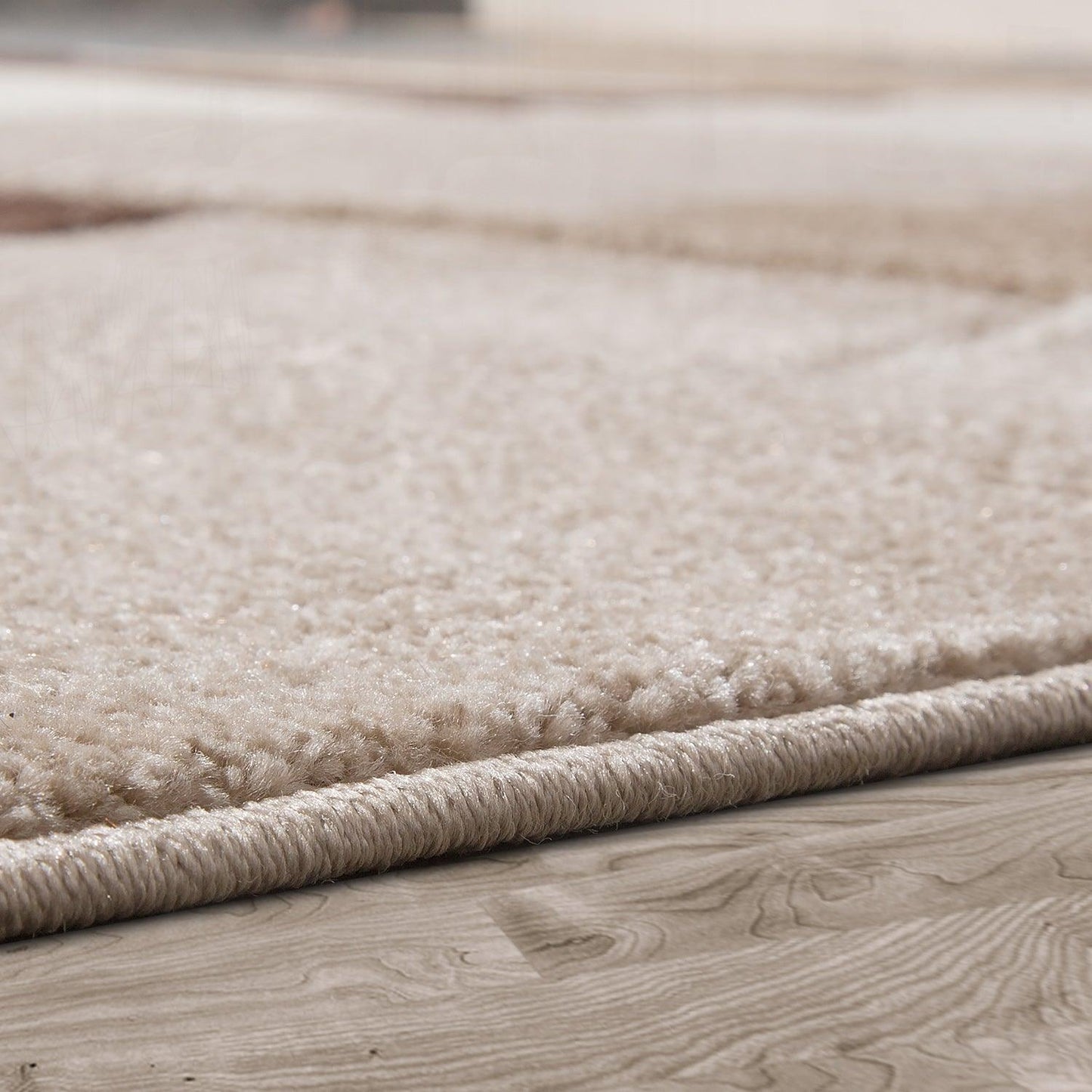 Area Rug Madeira Checkered with Contour Cut - Brown-2