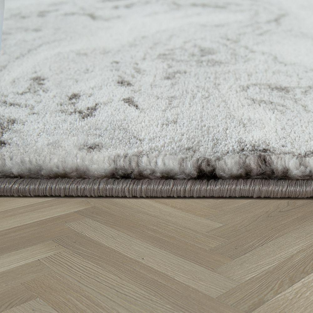 Area Rug Marble Pattern Checkered in Grey Gold Beige-1