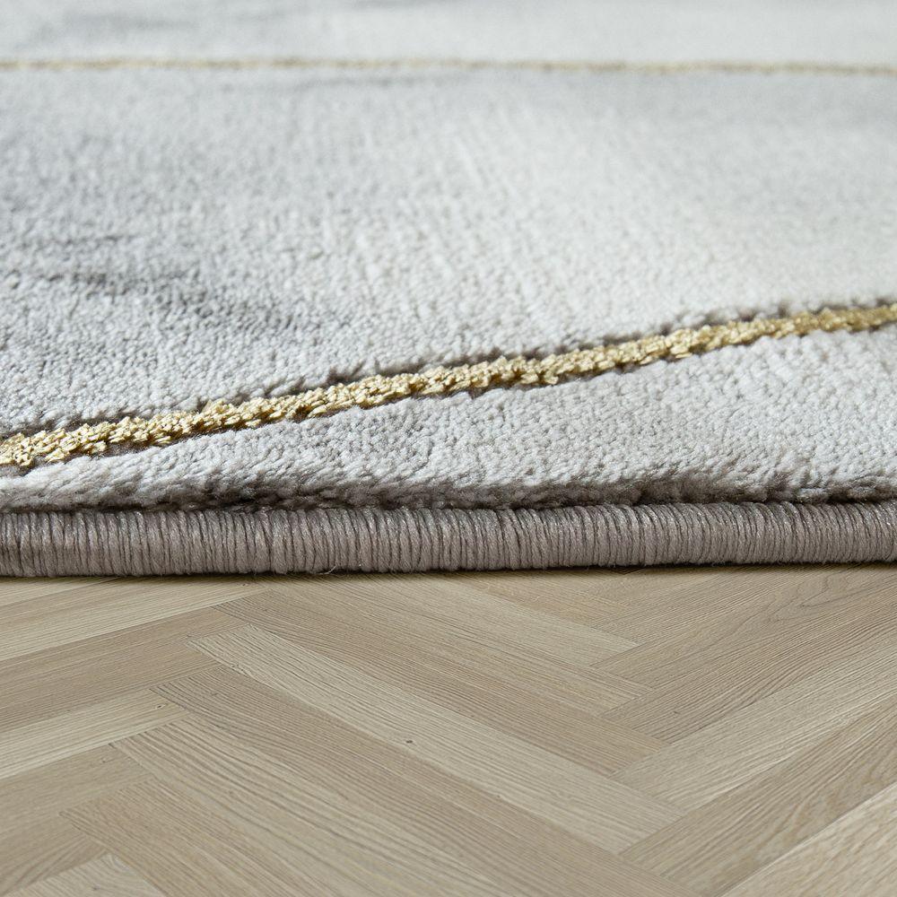 Area Rug Marble Pattern Hardwearing in Grey Gold Beige-1