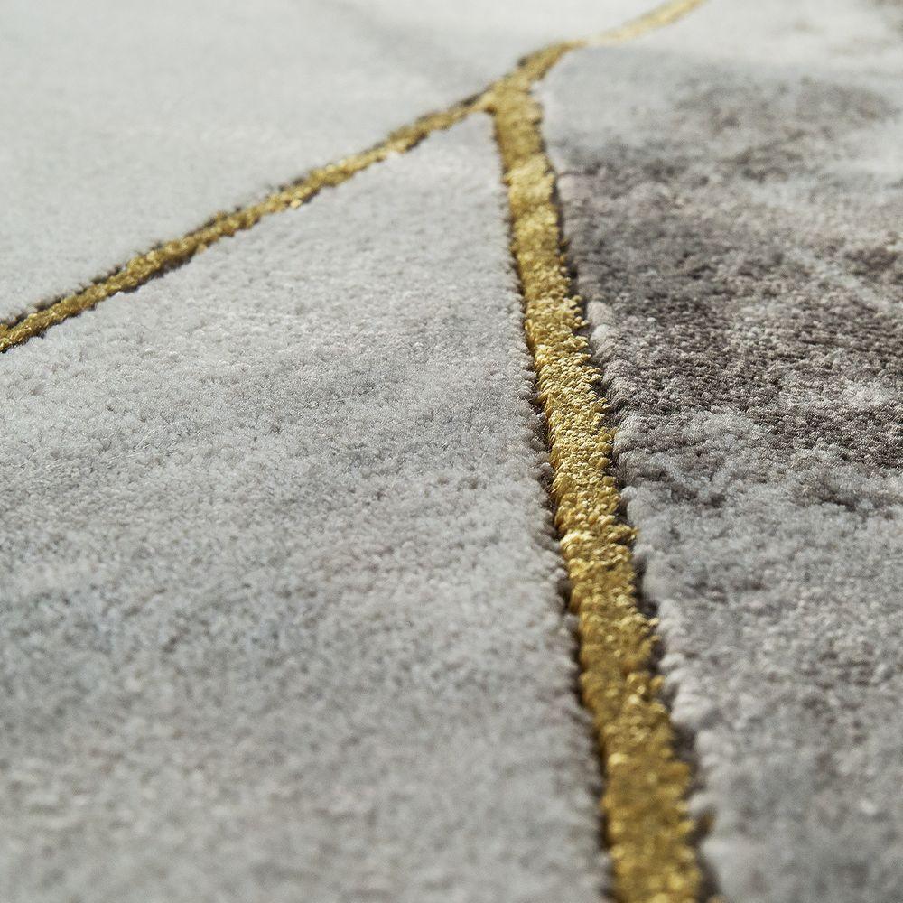 Area Rug Marble Pattern Hardwearing in Grey Gold Beige-2