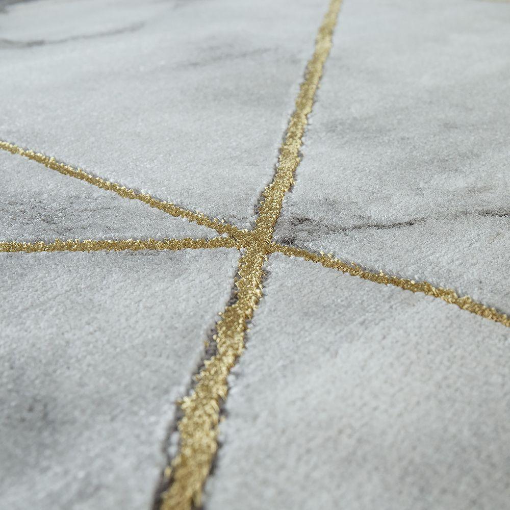 Area Rug Marble Pattern Hardwearing in Grey Gold Cream-2