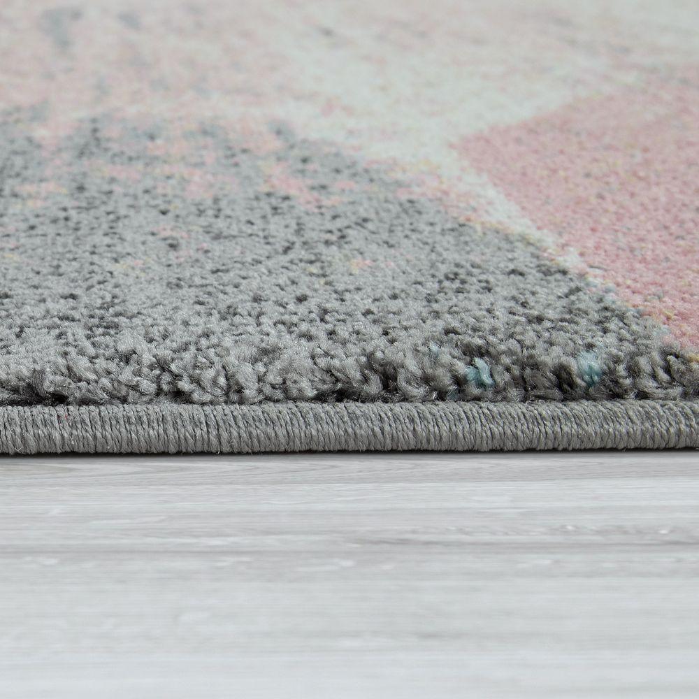 Area Rug Mero Modern Abstract Design - Pink White Grey-1