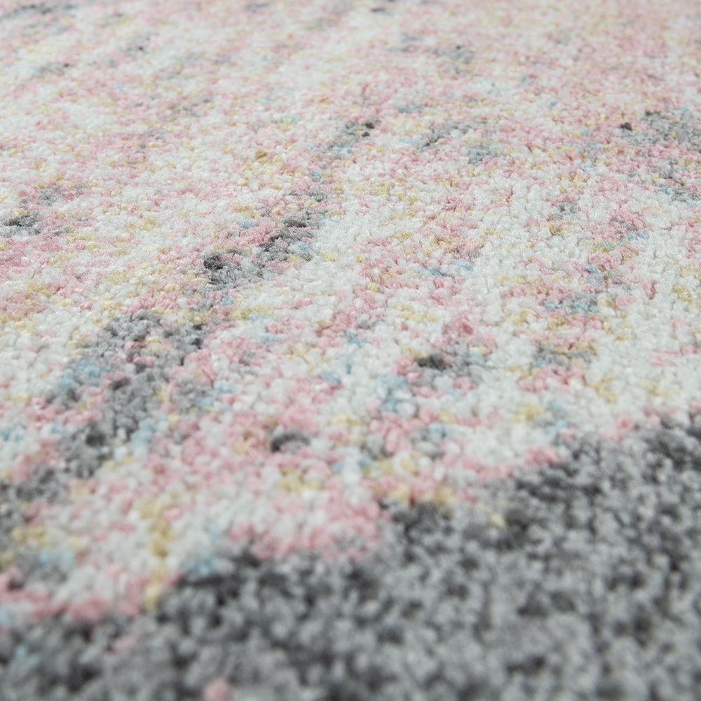 Area Rug Mero Modern Abstract Design - Pink White Grey-2