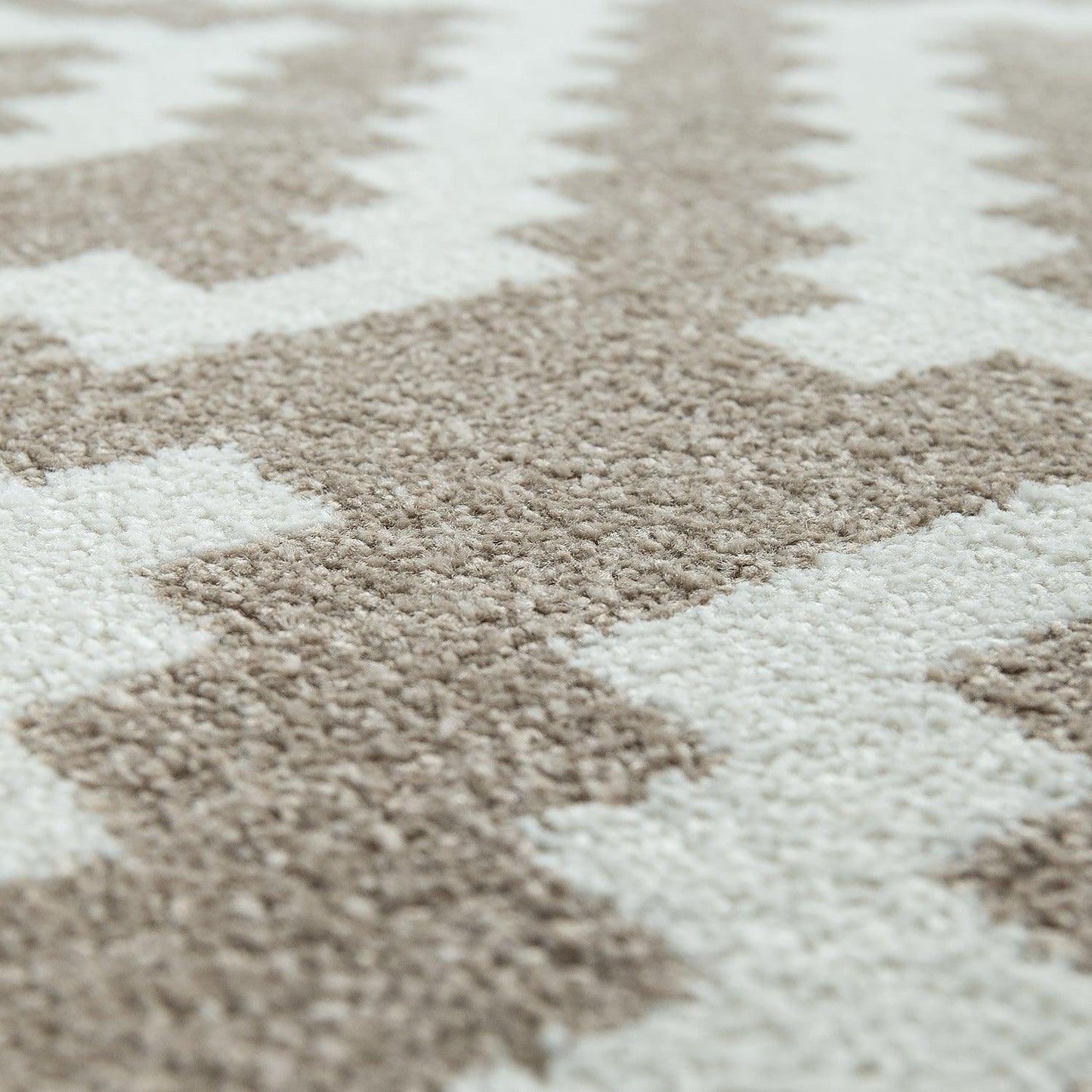 Area Rug Stella Moroccan Diamond Pattern - Pastel Beige White-1