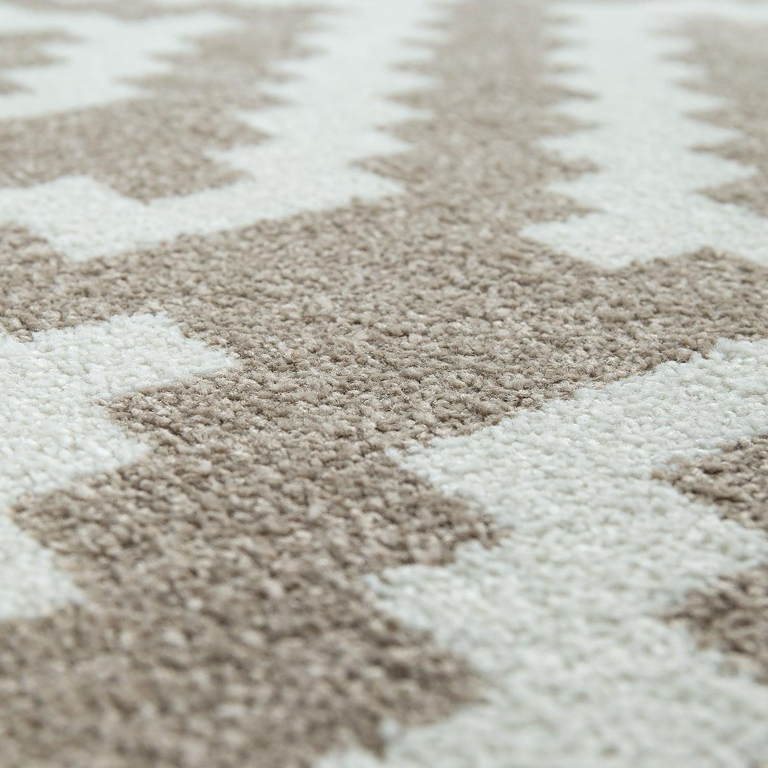 Area Rug Stella Moroccan Diamond Pattern - Pastel Beige White-1