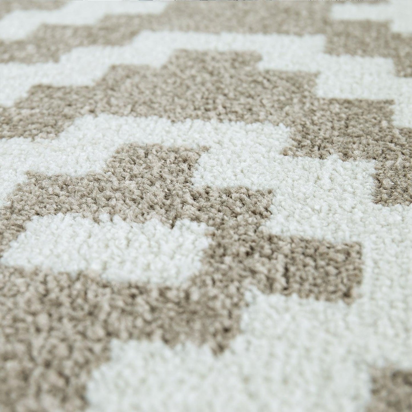 Area Rug Stella Moroccan Diamond Pattern - Pastel Beige White-2